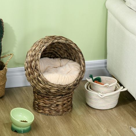 Cuccia per gatto 40x37x51 cm in giacinto d'acqua marrone chiusa – MEUBLIV (1/5)