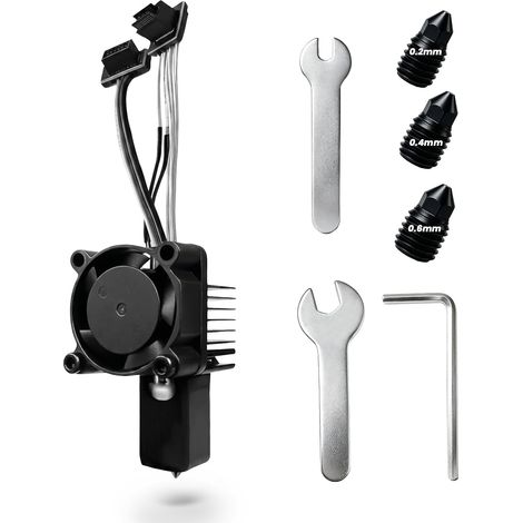 Hotend Kit complet 0,2/0,4/0,6 mm avec Ventilateur pour P1S P1P Buse en Acier Trempé, Remplacement hotend pour imprimante 3D, Compatible avec les imprimantes 3D pour série P1 (1/5)