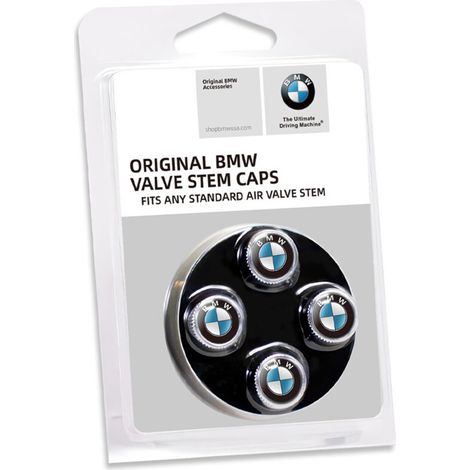 Lot de 4 bouchons de valve design d'origine BMW ornés du logo BMW (1/4)