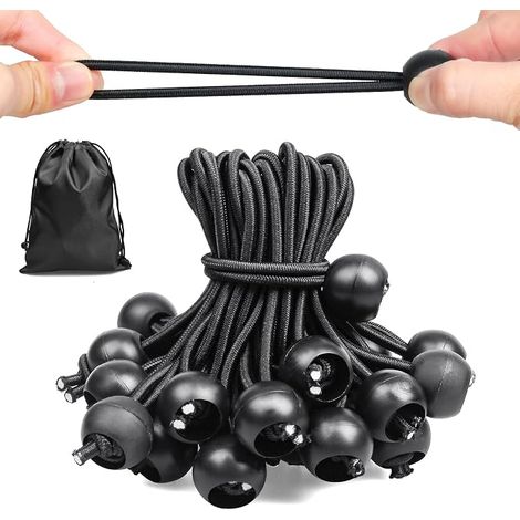 50 Pieces Elastic Bungee Cord 10 cm Elastic Sandow for Tarpaulins, Camping Tents, Awnings and Outdoor Storage (1/5)