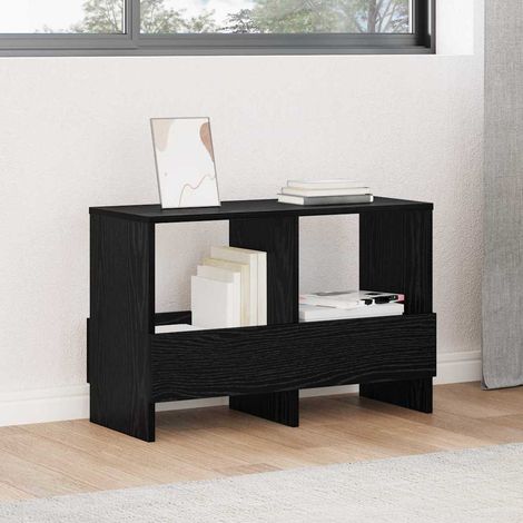 Magazinregal Schwarz Eichen-Optik 68,5 x 30 x 45 cm
