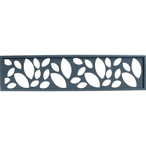 Pannello decorativo in alluminio per recinzione LARKO - Motivo foglie - Grigio antracite RAL 7016 - 176x42,8 cm