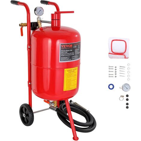 Mobile sur Roues Sableuse Pneumatique en Acier 40L Décapage Nettoyage de Surface et Élimination Rouille 60-110 PSI (1/5)