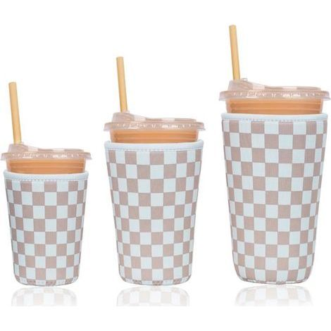 BelleRise – Wiederverwendbare Neopren-Isolierhülle für Eiskaffee – Robuster Halter für gekühlte Getränke (1/5)