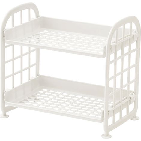 Support De Rangement Cosmétiques - 2 Niveaux - En Plastique - Pour Bureau Salle De Bain Cuisine - 1 Pièce (1/5)