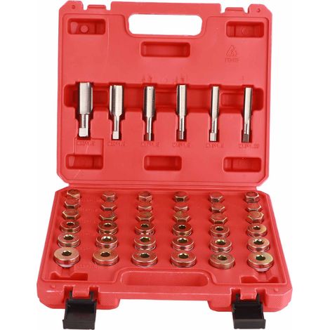 Kit de réparation de filetage pour carter d'huile 114 pièces, outil de bouchon de vidange de boîte de vitesses, jeu M13 M15 M17 M20 M22 (1/5)