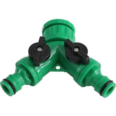 Diviseur de tuyau en Y 2 voies adaptateur raccord irrigation raccord rapide tuyau jardin plastique robinet extérieur