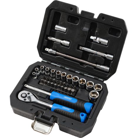 Draper 24223 Draper HI-TORQ Metric Socket and Bit Set, 1/4"" Sq. Dr. (40 Piece)