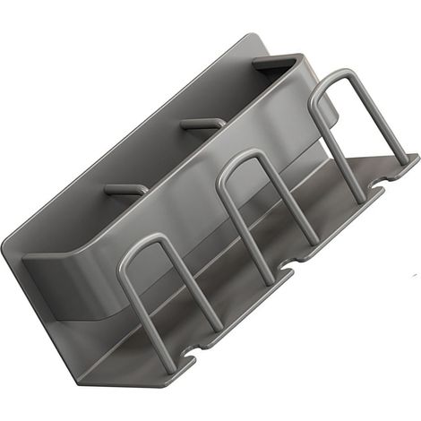 Porte-brosse à dents mural sans perçage, gain de place, support pour brosse à dents électrique, accessoires de salle de bain, gris, 3 compartiments (1/5)
