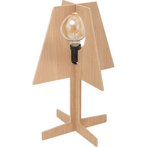 Zumaline OAK Tischlampe, Holz, 1x E27