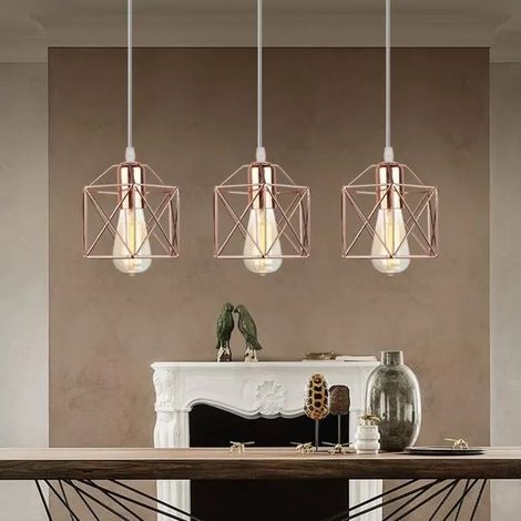 Lampe Luminaire Industrielle Moderne Lustre Suspension en Fer Forge Style Nordique pour Salon Chambre (1/4)