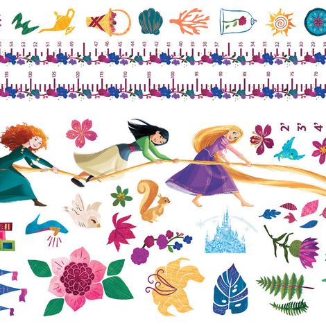 Stickers repositionnables et toise - Princesses Disney - 61 cm x 41 cm (1/5)