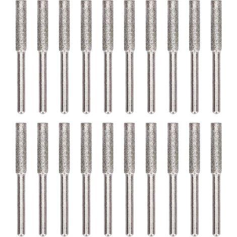 30 Pièces Affûteuse de Tronçonneuse Diamantée Lime Meulage Outil Sculpture sur Métal Chaînes 3/8 Pouces Meule électrique Roue 7/32 pour le et (4mm) Silver 4mm (1/5)