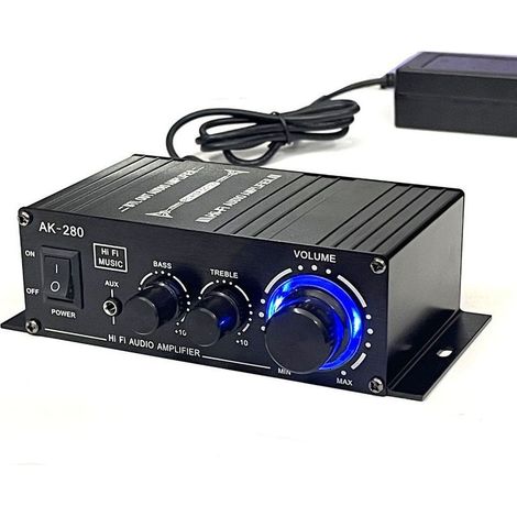 Amplificateur de puissance AK280, enceinte de bibliothèque pour ordinateur, amplificateur audio 12 V pour voiture, moto, lecteur CD et autres appareils audio – Amplificateur de puissance autonome AK28 (1/4)