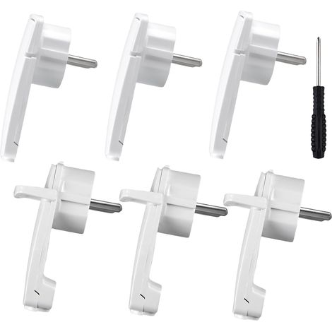 Lot de 6 fiches coudées plates avec contact de protection 250 V 16 A, fiche Schuko plate coudée pour câble jusqu'à 3 x 1,5 mm² (1/5)