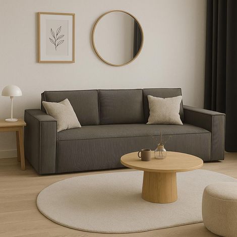 Sofello Schlafsofa CORDA BEIGE aus Kordstoff mit Schlaffunktion - Modernes Design in trendigen Farben (1/5)