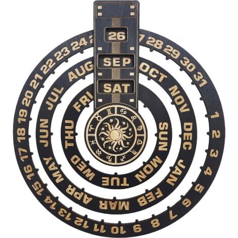Calendrier perpétuel en bois, Fokelyi, 33 x 30 x 1,5 cm, décoratif, à fixer au mur (1/5)