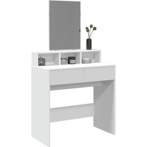 Schminktisch mit Spiegel Weiß 80x41x144,5 cm