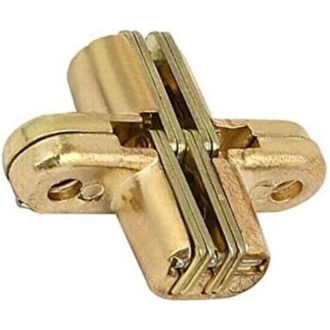 Charnière cachée, 1 charnière invisible 180 degrés en alliage de zinc doré invisible de porte en croix (1/4)