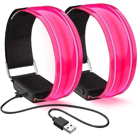 bracelets anti-insectes phosphorescents rechargeables - Rose - Flintronic Safety Pink (1/5)