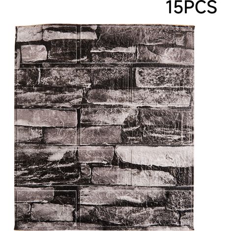 15PCS Self-Adhesive 3D Wall Panels Wallpaper with Brick Effect (1/5)