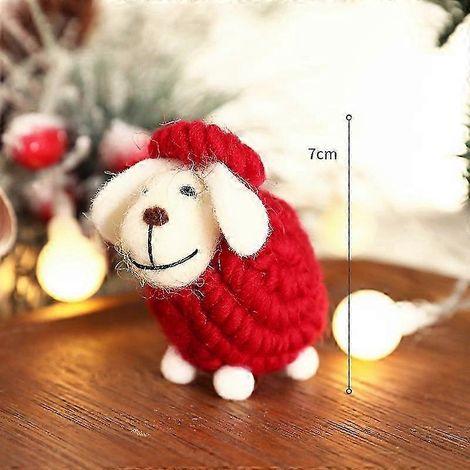 Décorations de Noël, pendentif vieil homme en feutrine, accessoires pour la mise en scène du sapin de Noël, petits ornements de Noël, cerf en feutrine rouge (1/3)