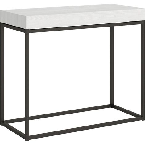 Consolle allungabile 90x40/196 cm Nordica Small Bianco Frassino telaio Antracite (1/5)
