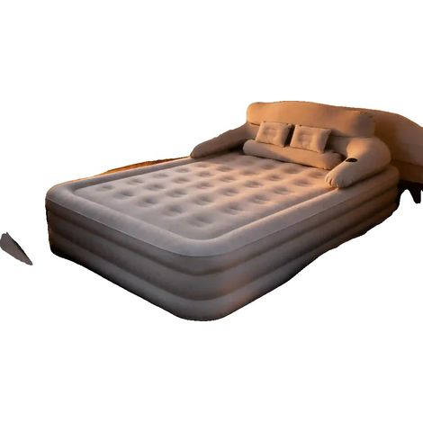 Aufblasbare Luftmatratze, PVC-Material, Doppelgröße, Ergonomische Rückenlehne, Integrierte Kissen, Tragbares Faltbares Design (1/5)