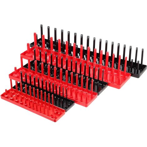 Organisateur de douilles mécaniques 6 pièces pour établi, support en plastique ranger les outils et (1/5)