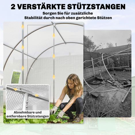 Cadre aluminium blanc avec bâche anti-moustique, kit porte filet incluant poteaux supports pour terrasse (1/4)