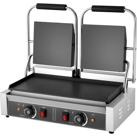 Gril à Panini Commercial 3600W,Presse Sandwich Double en Acier Inox,Plaque Émaillée 48x23cm avec Contrôle de Température (1/5)