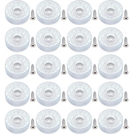 20pcs 30mm Round Silicone Floor Protector Pads, Non-Slip Silent Floor Protectors with Screws, Suitable for Sofa Legs, Chair Cushions