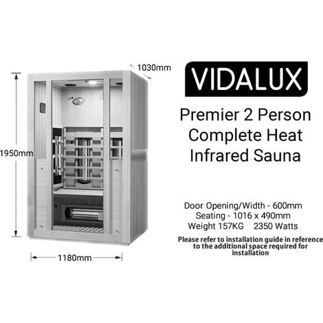 Vidalux Premier 2 Person Full Spectrum Infrared Sauna With Complete Heat (1/5)