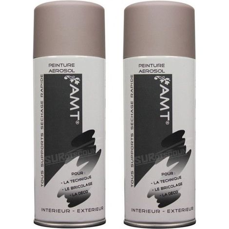 Bombe de peinture - AMT - BPA003 - Lot de 2 - Taupe Mat - 330ml (1/2)