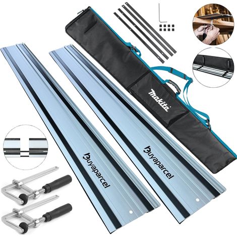2 x 1.5m BAP Metal Guide Rails Plunge Saw + Makita Bag + Connector + 2 Clamps (1/5)