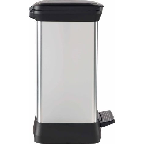 Curver DECO Bin 240638 Bidone della spazzatura 30 l (L x A x P) 390 x 510 x 290 mm Argento, Nero 1 pz. (1/5)