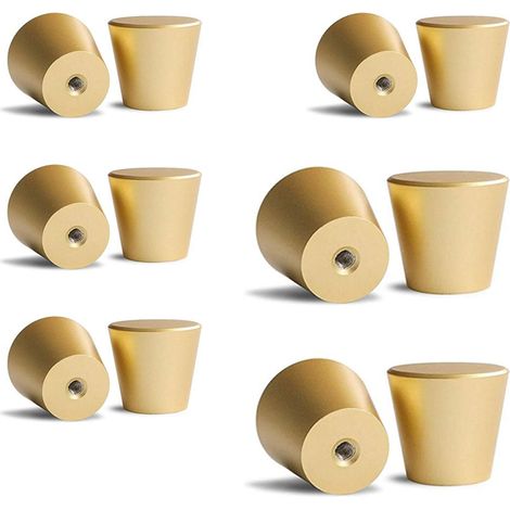 Tiradores de latón cepillado para muebles, tiradores dorados para cajones, juego de 12 unidades, aptos para muebles. (1/4)