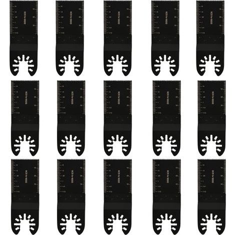 15 Pcs Lame Outil Multifonction, 34mm Lame Scie Oscillante, Lame de Scie Oscillante Multifonctions Universelle pour Outils Multifonction Oscillants Bois Plastique Accessoires (1/5)