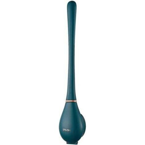 Brosse WC plate en silicone bleue, à suspendre, brosse WC flexible en silicone, brosse WC de salle de bain avec support à séchage rapide, murale, sans poinçonnage (1/4)