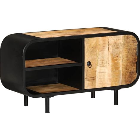 Mueble para TV de madera maciza de mango rugosa 90x30x48 cm vidaXL (1/5)