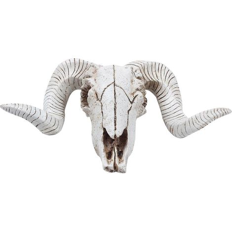 Tête de mouton en résine, crâne, décoration murale 3D, sculpture animale à cornes de longhorn, figurines artisanales, cornes, ornements pour la maison (1/5)