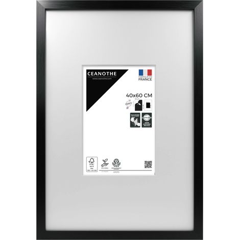 Cadre Photo Noir 40x60 cm et 60x40 cm - Convient au A2 et Affiche Poster – Baguette fine et minimaliste - Cadre Photo Wild en Résine recyclée, Fabriqué en France - Verre acrylique Incassable (1/5)