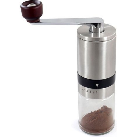 Molinillo de café manual, portátil, con manivela, ajustes regulables y núcleo cerámico para el hogar, viajes y oficina. (1/4)