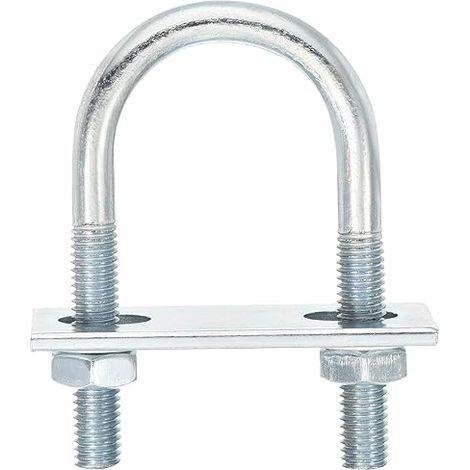 Boulons en U Ronds, 6 Ensembles de 35mm de Largeur Intérieure 75mm de Longueur M8 en Acier au Carbone Zingué U Boulon de Serrage avec Écrous et Plaques, pour Remorque de Bateau (1/5)