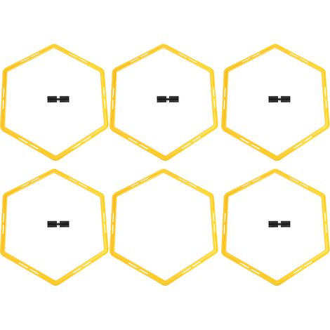 Lot de 6 hexagones agiles anneaux polygones entraînement physique hexagonal équipement football