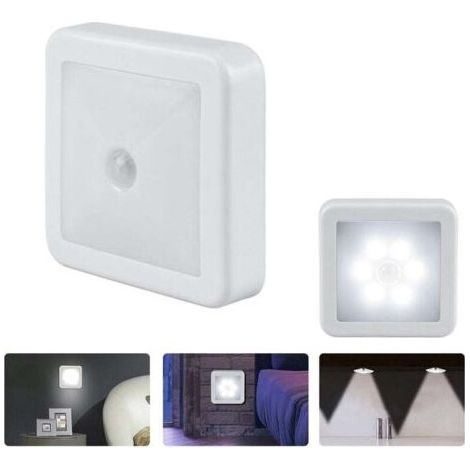 Led Night Light, Magnetic Indoor Motion Sensor Lamp with Free Adhesive Pads, Stick Anywhere, White Pack of 2, (1/5)