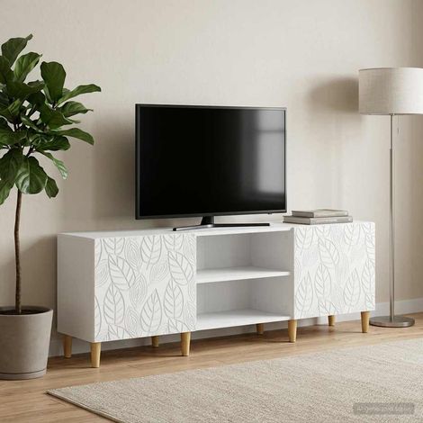 vidaXL Meuble TV 150 x 31 x 50 cm Blanc Bois d'ingénierie (1/5)