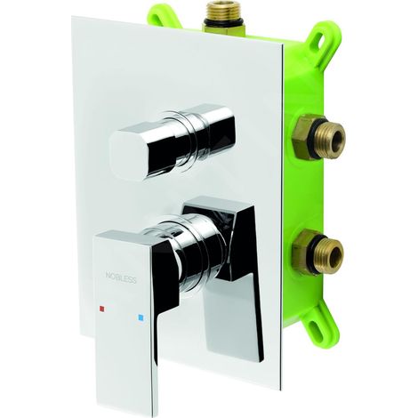 Novaservis Nobless Edge - Robinetterie à encastrer pour 3 sorties avec corps, chrome BOX36051RX,0 (1/2)