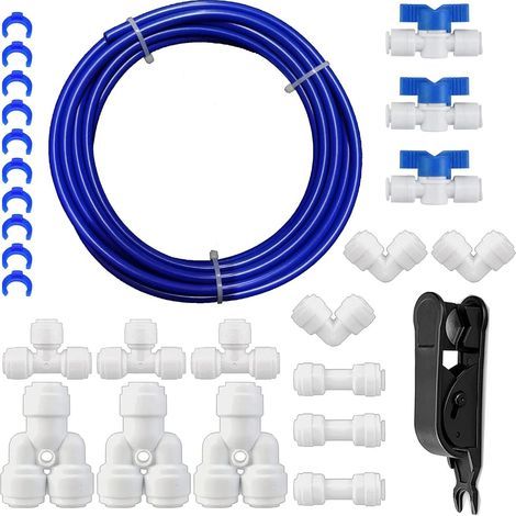 Schlauchanschluss-Set, 10 Meter Schlauch, Steckverbinder, für Umkehrosmose-Kühlschrank (1/5)