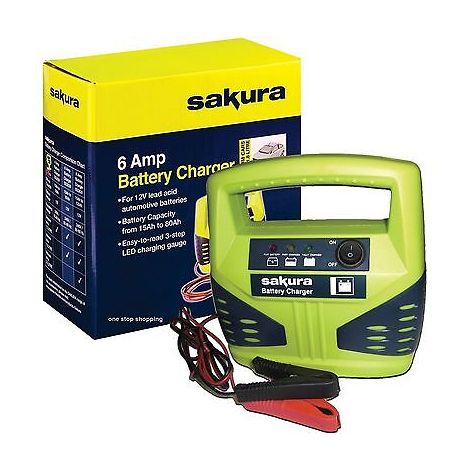 12V PORTABLE 12 VOLT 6 AMP 6A CAR VAN UPTO 1.8 LITRE 4X4 BATTERY CHARGER SS3630